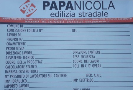 Cartellone da cantiere in polionda 70x100 | Publigest snc