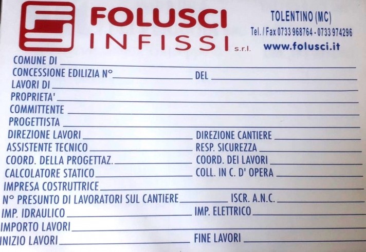 Cartellone da cantiere in polionda 70x100| Publigest snc