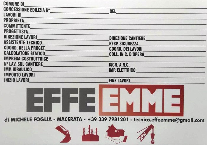 Cartellone da cantiere in polionda 70x100 | Publigest snc