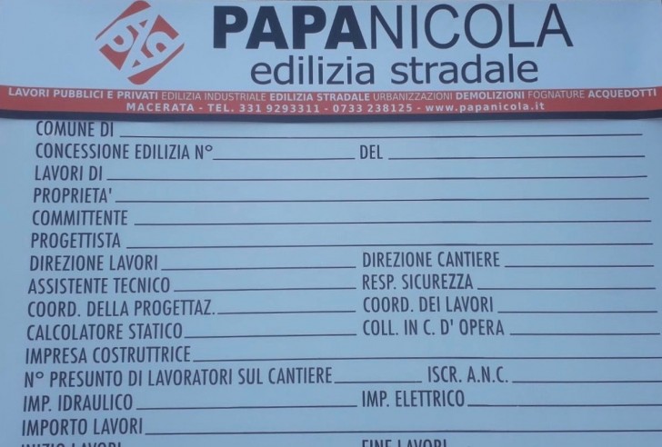 Cartellone da cantiere in polionda 70x100  | Publigest snc