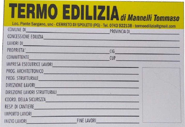 Cartellone da cantiere in polionda 70x100  | Publigest snc