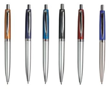 Penna a scatto in plastica con fusto bicolore e clip in metallo | Publigest snc