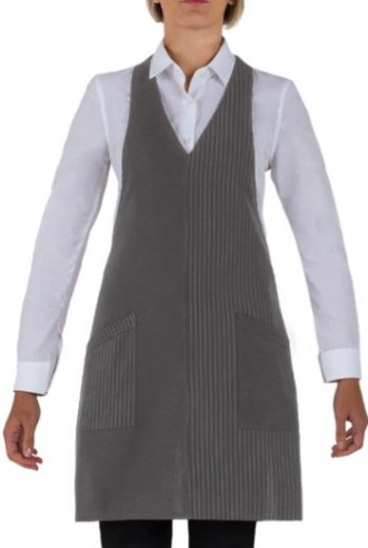 Grembiule donna gessato con pettorina - Publigest