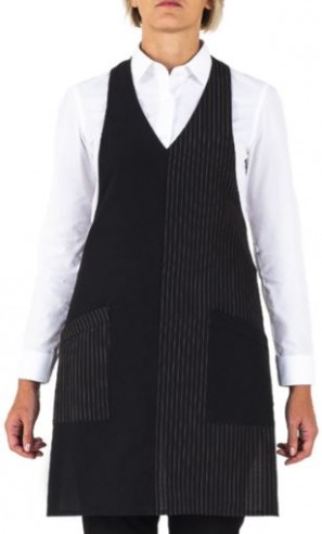 Grembiule donna gessato con pettorina - Publigest