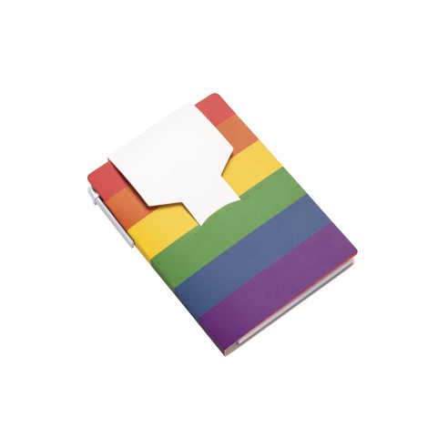 Block notes in carta con copertina arcobaleno
