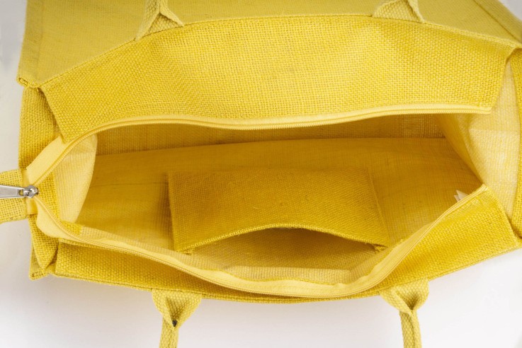 Borsa in juta con manici in cotone