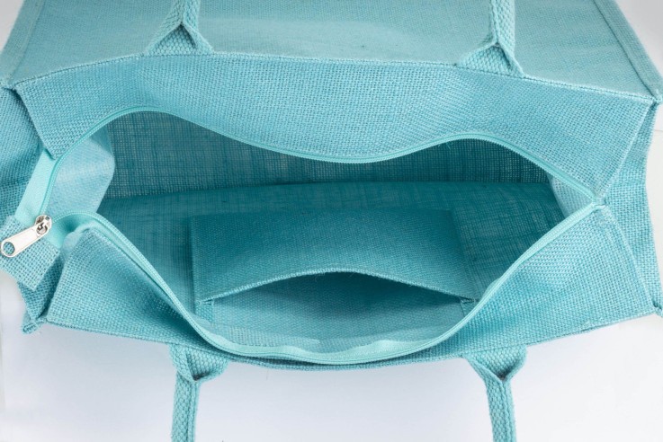 Borsa in juta con manici in cotone