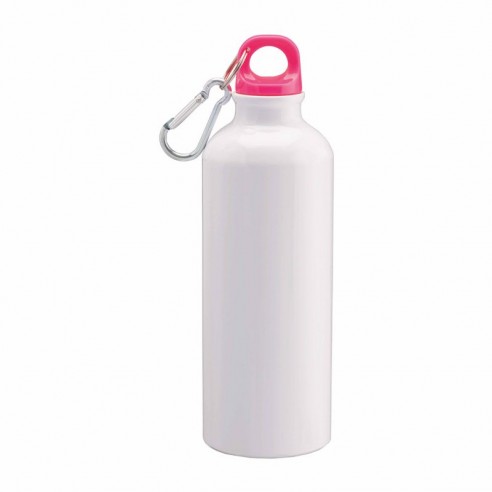 Bottiglia bianca in alluminio tappo colorato 500ml personalizzabile | Publigest snc