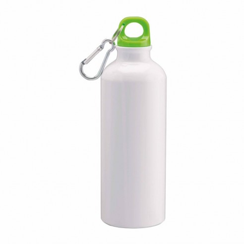 Bottiglia bianca in alluminio tappo colorato 500ml personalizzabile | Publigest snc