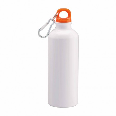 Bottiglia bianca in alluminio tappo colorato 500ml personalizzabile | Publigest snc