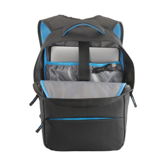 Zaino porta PC (15”) in poliestere 600D con porta USB