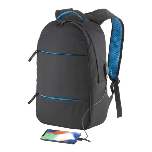 Zaino porta PC (15”) in poliestere 600D con porta USB