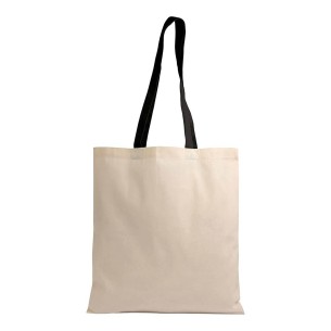 Shopper in cotone naturale manici colorati
