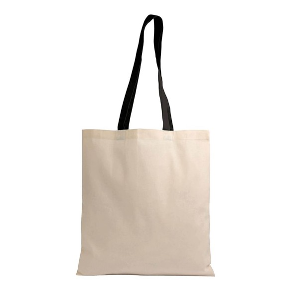 Shopper in cotone naturale manici colorati