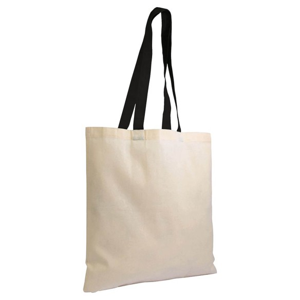 Shopper in cotone naturale manici colorati