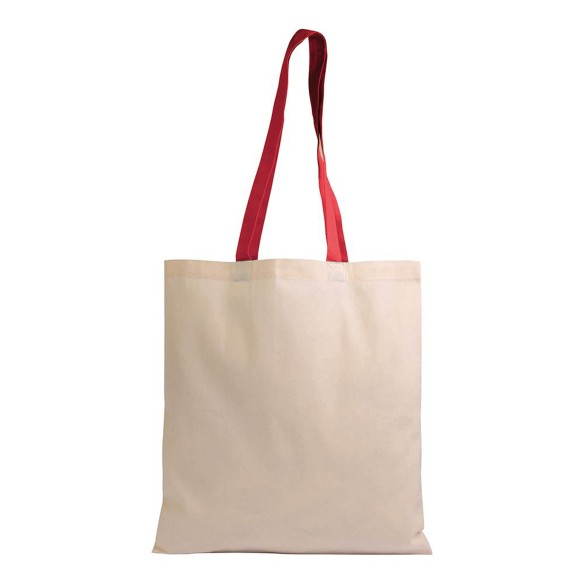 Shopper in cotone naturale manici colorati