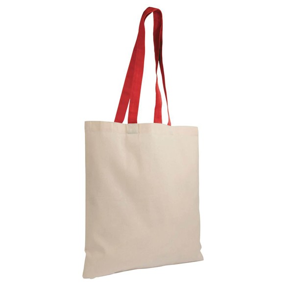 Shopper in cotone naturale manici colorati