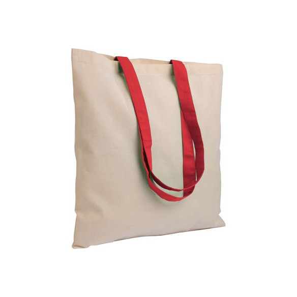 Shopper in cotone naturale manici colorati