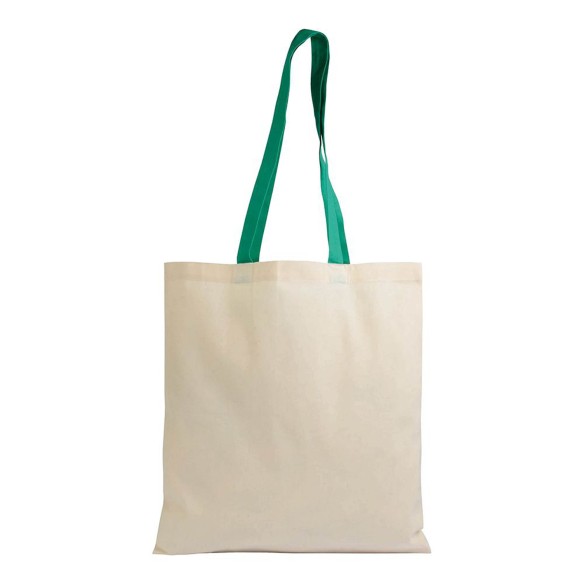 Shopper in cotone naturale manici colorati
