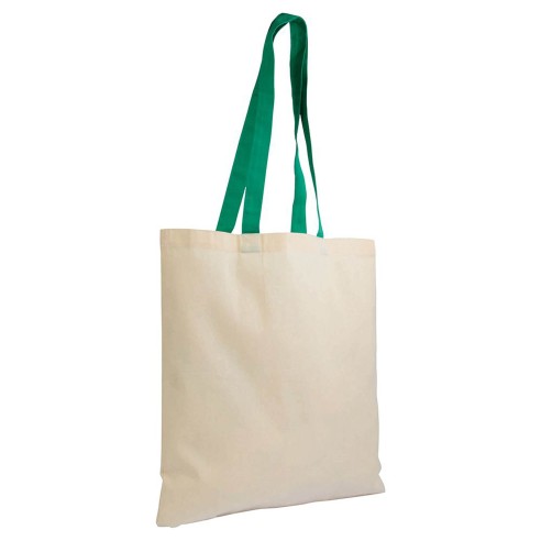 Shopper in cotone naturale manici colorati