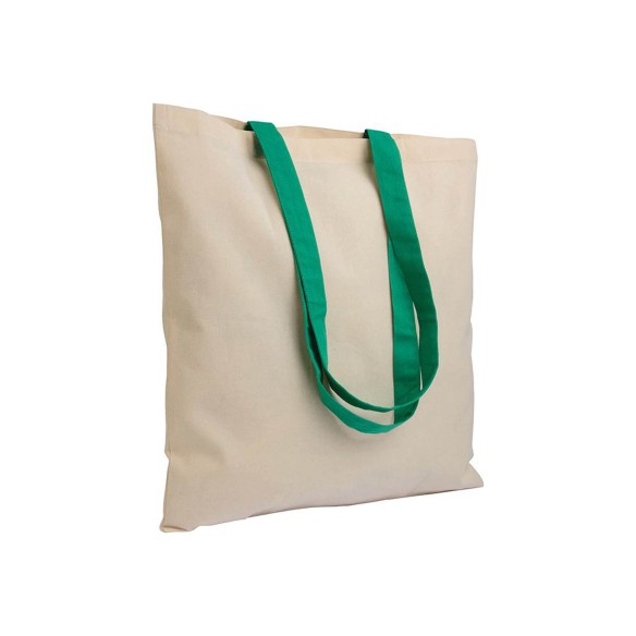 Shopper in cotone naturale manici colorati