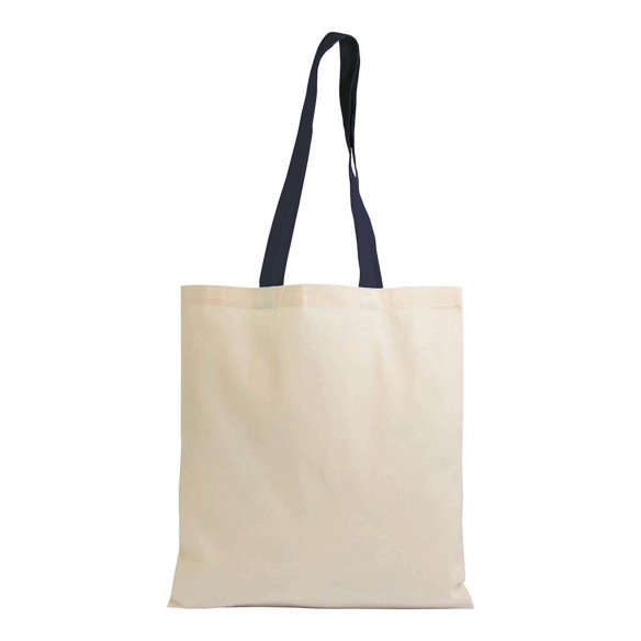 Shopper in cotone naturale manici colorati