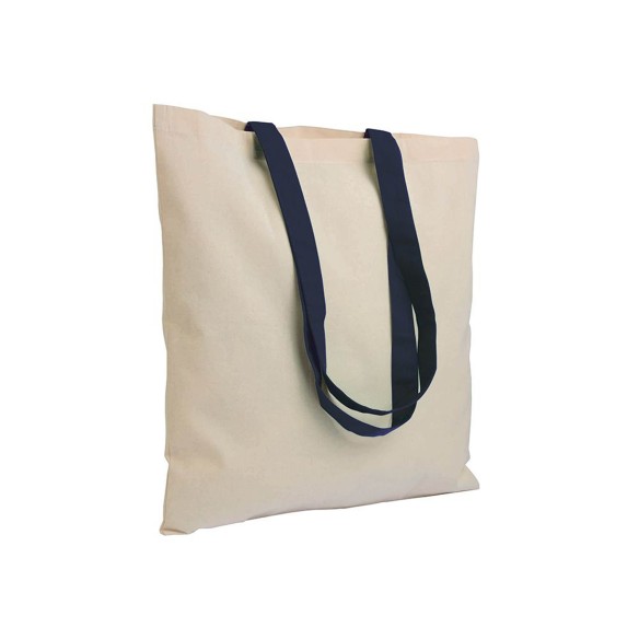 Shopper in cotone naturale manici colorati
