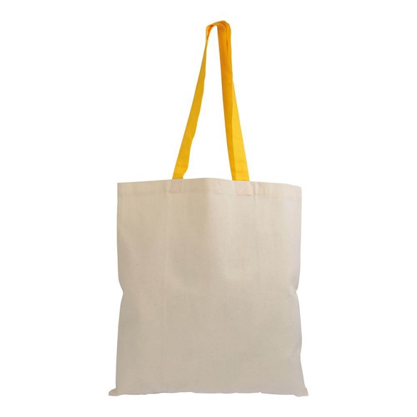 Shopper in cotone naturale manici colorati