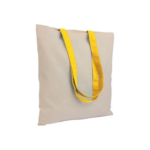 Shopper in cotone naturale manici colorati