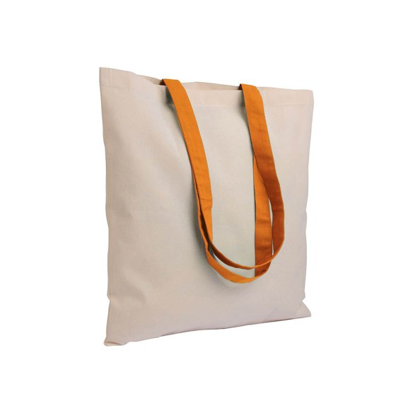 Shopper in cotone naturale manici colorati