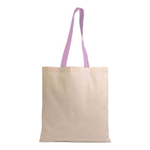 Shopper in cotone naturale manici colorati