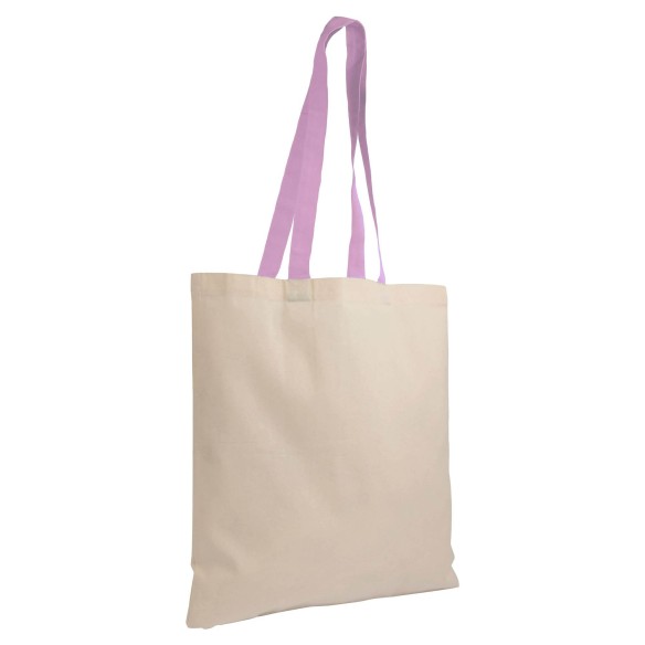 Shopper in cotone naturale manici colorati