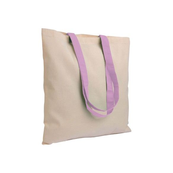 Shopper in cotone naturale manici colorati