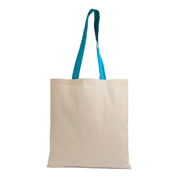 Shopper in cotone naturale manici colorati