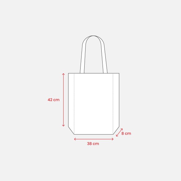 Shopper con soffietto in cotone naturale manici colorati