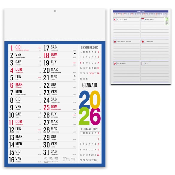Calendario olandese mensile 12 fogli SWEDISH