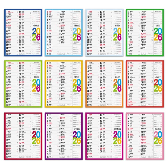 Calendario olandese mensile 12 fogli SWEDISH