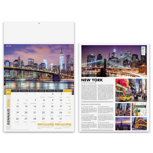 Calendario mensile 12 fogli Città di Notte
