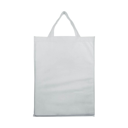 MOENA Borsa shopper ripiegabile in TNT 80 g/m² cucito. Soffietto alla base e manici corti.