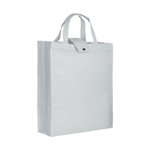 MOENA Borsa shopper ripiegabile in TNT 80 g/m² cucito. Soffietto alla base e manici corti.