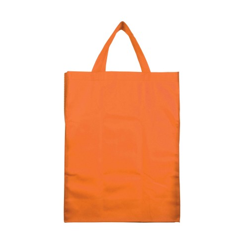 MOENA Borsa shopper ripiegabile in TNT 80 g/m² cucito. Soffietto alla base e manici corti.