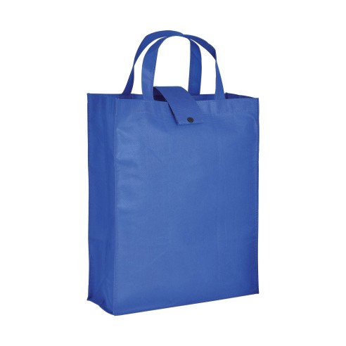 MOENA Borsa shopper ripiegabile in TNT 80 g/m² cucito. Soffietto alla base e manici corti.