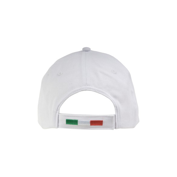 Cappellino in cotone con ricamo tricolore