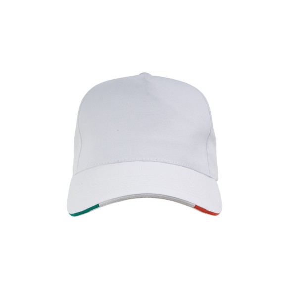 Cappellino in cotone con ricamo tricolore