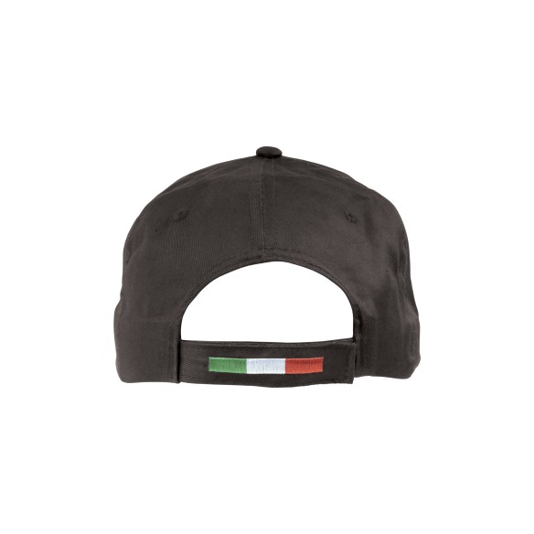 Cappellino in cotone con ricamo tricolore