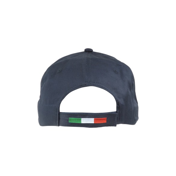 Cappellino in cotone con ricamo tricolore