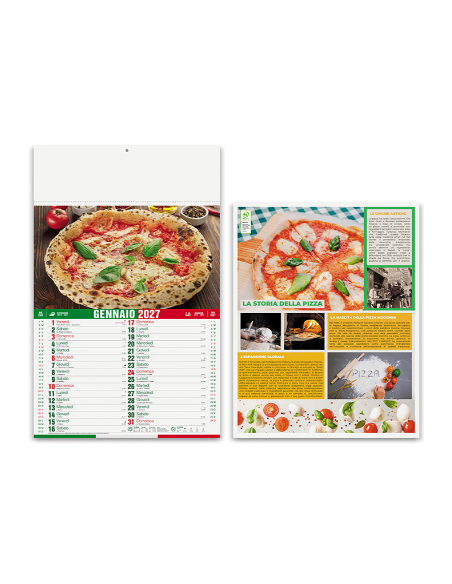 Calendario illustrato mensile 12 fogli PIZZA
