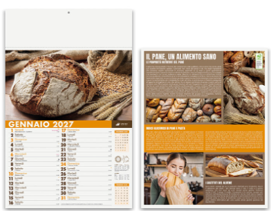 Calendario illustrato mensile 12 fogli PANE E PASTA
